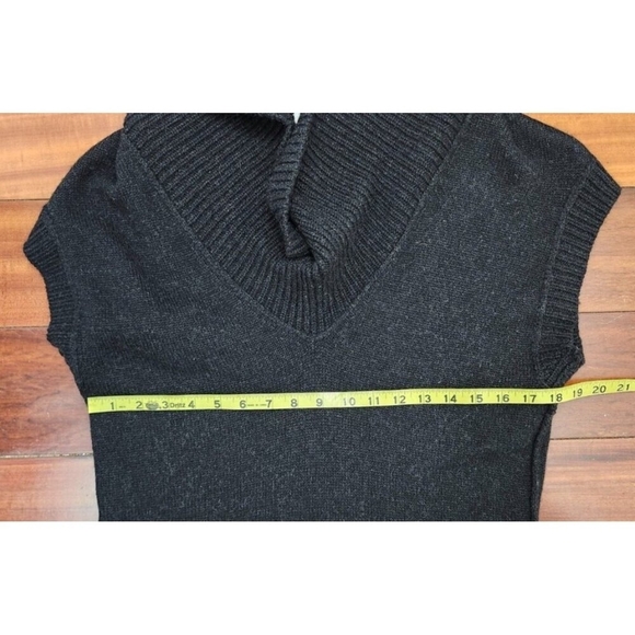 VINCE Alpaca Women Wool Cashmere Blend Cowl Neck Short Sleeve Sweater Gray L - Picture 14 of 16